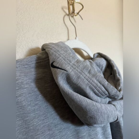 Vintage Y2K NIKE Athletics Spell out center swoosh Hoodie Sweat Sz XL Silver Tag - Picture 4 of 6